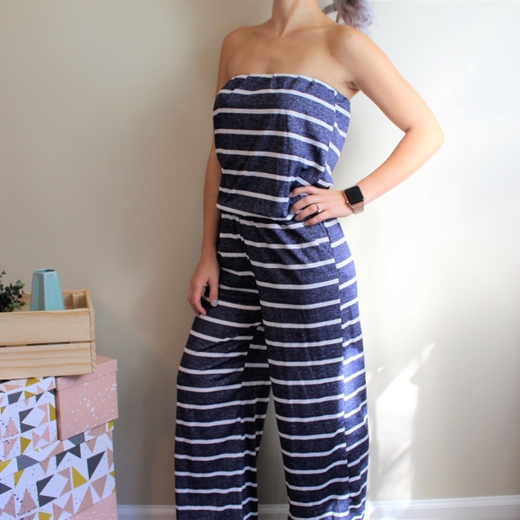 Exist Pants - NWT EXIST Heather Navy Jumpsuit W/Pockets